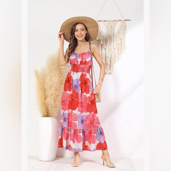 Grace Karin Dresses & Skirts - Grace Karin Red and Purple Floral Maxi Dress